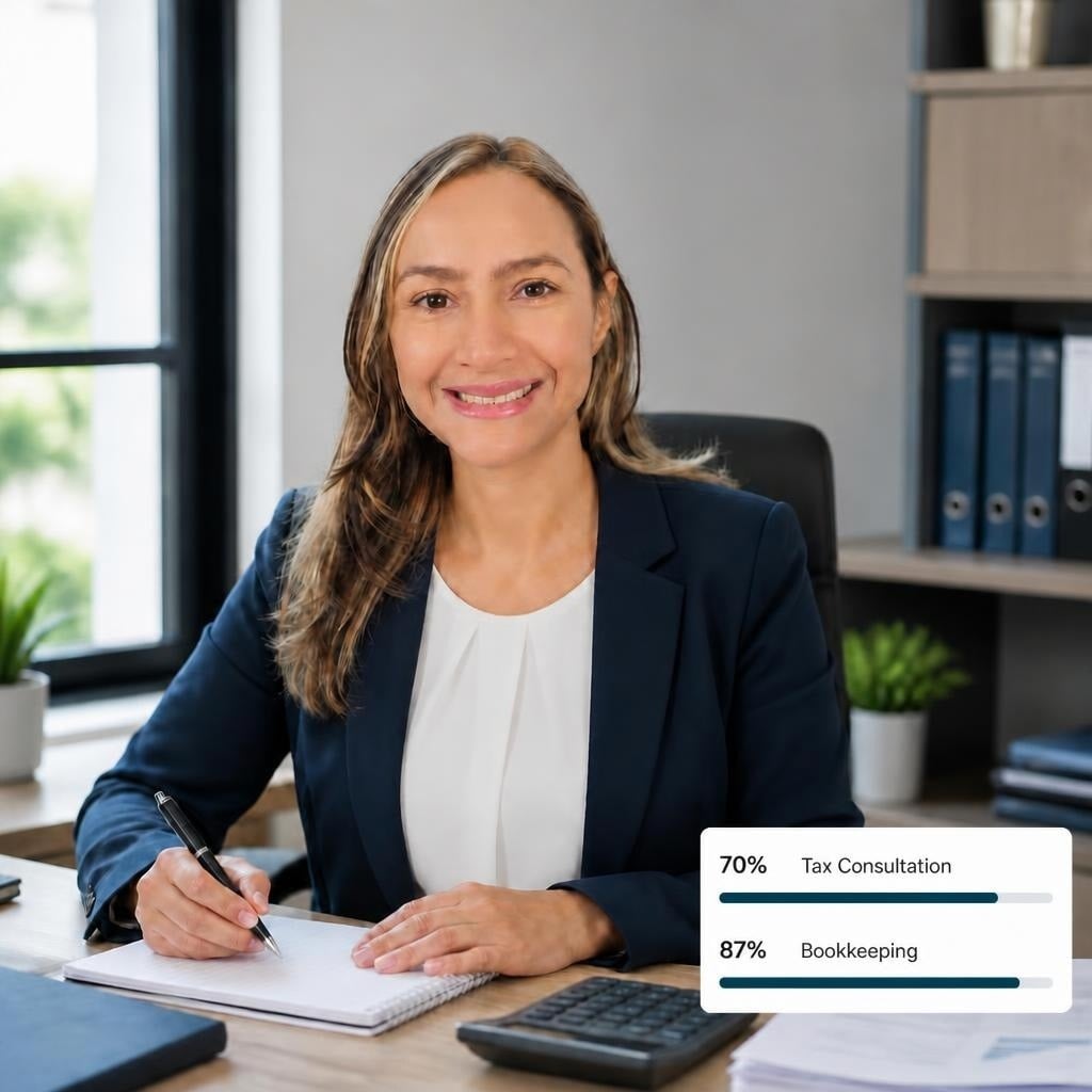 Liliana Zambrano at her desk